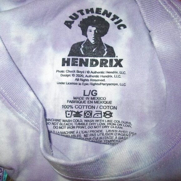 Jimi Hendrix Experience Tour T-Shirt Size L Black Light 2 Sided Crop Psychedelic - Picture 3 of 9